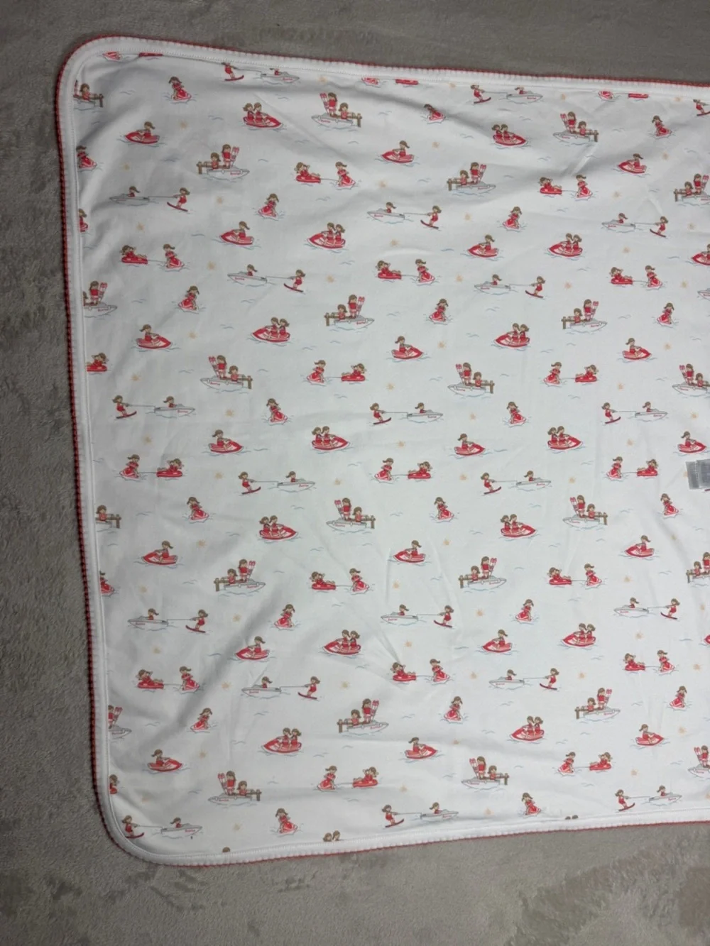 Babycottons 100% Pima Cotton White Lake Novelty Jet Ski Receiving Blanket